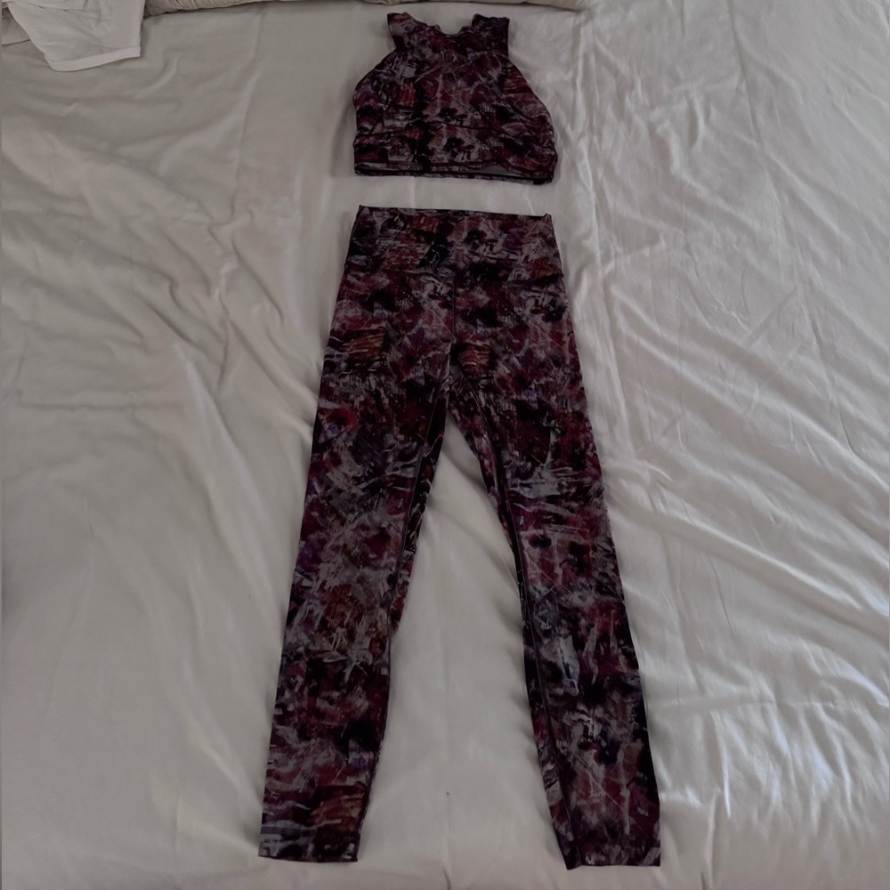 Purple and Black Patterned Lululemon Set